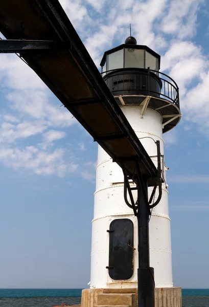 White Lighthouse and Catwalk — Stock Photo, Image