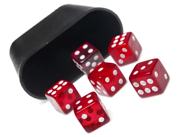 Roll of the dice on white — Stok fotoğraf