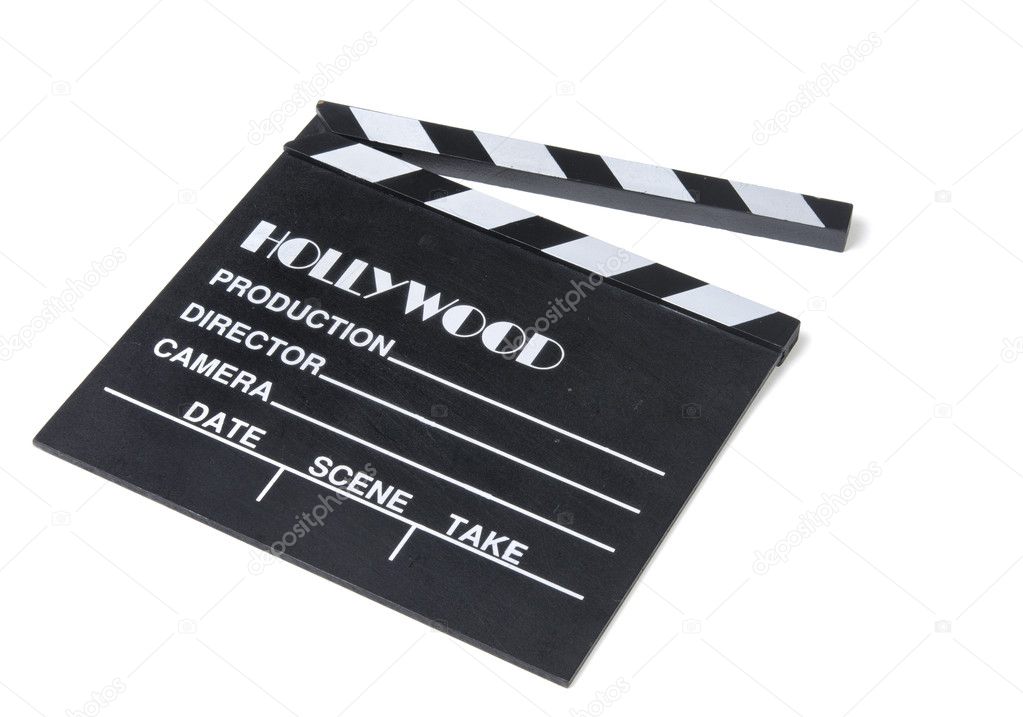 Hollywood movie clapper board