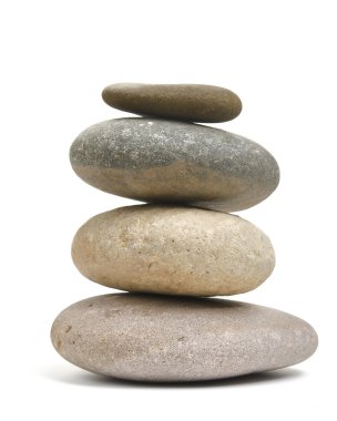 Balance stock and rock against white clipart