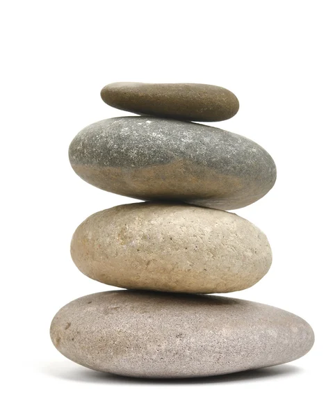 Stock d'équilibre et roche contre blanc — Photo