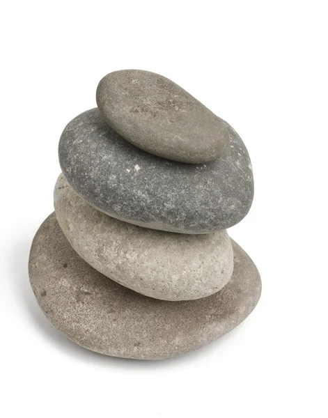 Stock d'équilibre et roche contre blanc — Photo