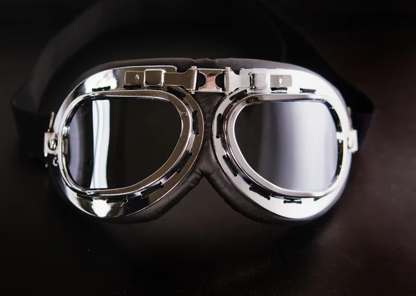 Close up photo of bike goggles