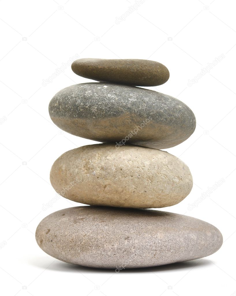 Balance stock and rock against white