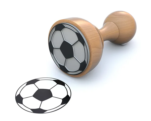 Ruber stamp with soccer ball — Stock Photo, Image