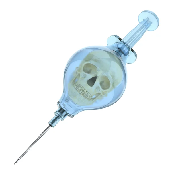 Skull in the syringe — Stock Photo, Image