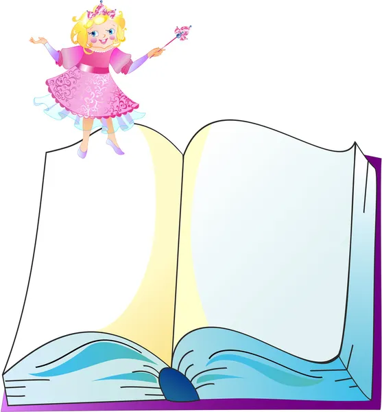 La princesse avec le livre — Image vectorielle