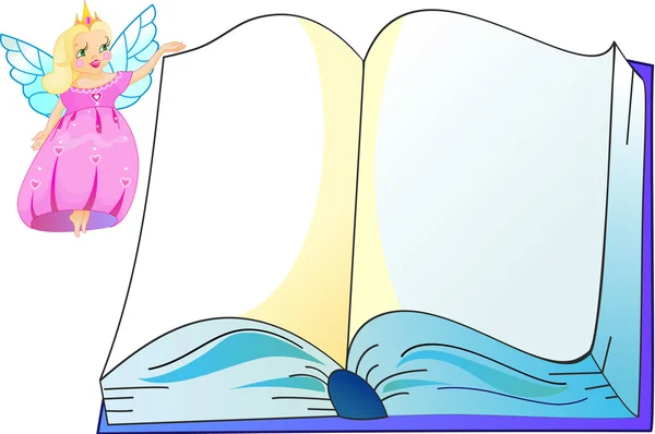 La principessa con libro — Vettoriale Stock