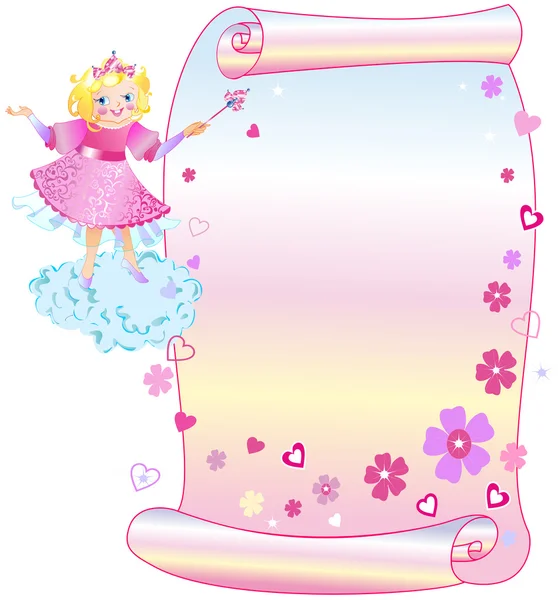 La princesse et le parchemin — Image vectorielle