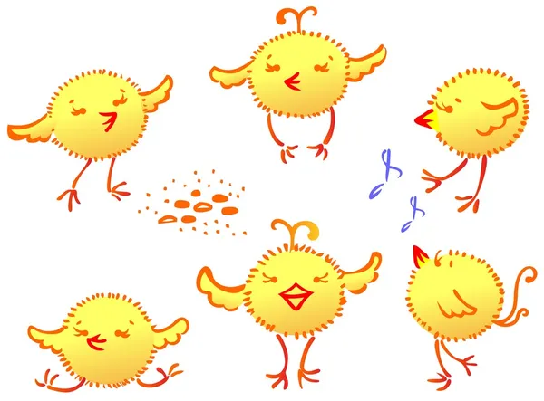 The funny chickens — Stock Vector