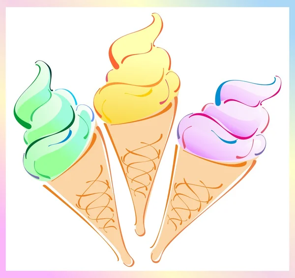 The ice cream — Stock Vector