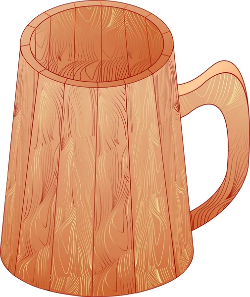 La tasse en bois — Image vectorielle