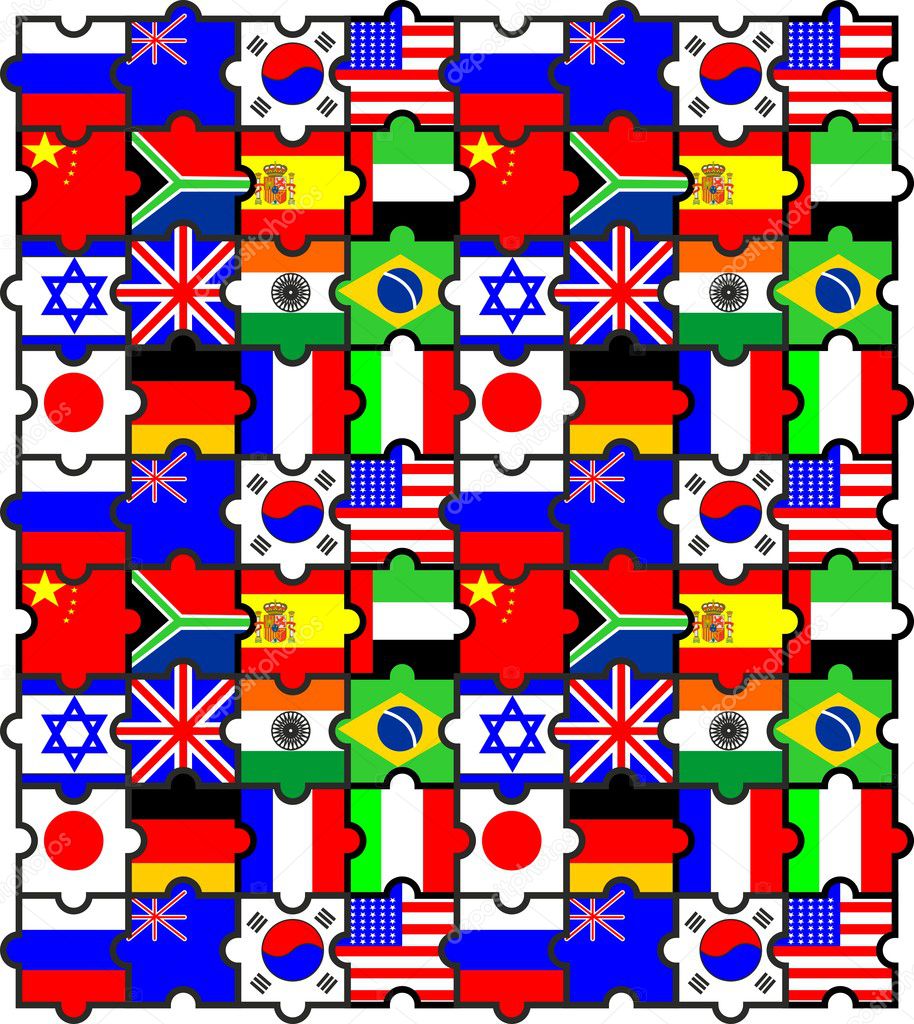 The puzzles is flags