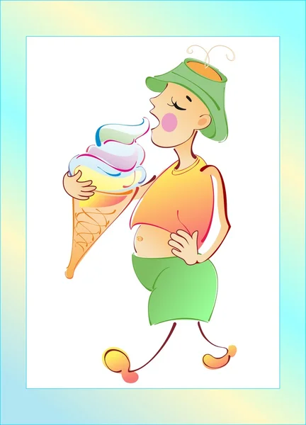El chico con el helado — Archivo Imágenes Vectoriales