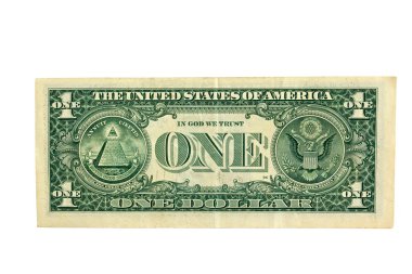 One dollar back side clipart