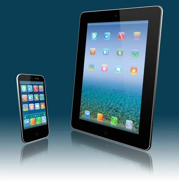 Tablet PC y teléfono móvil —  Fotos de Stock