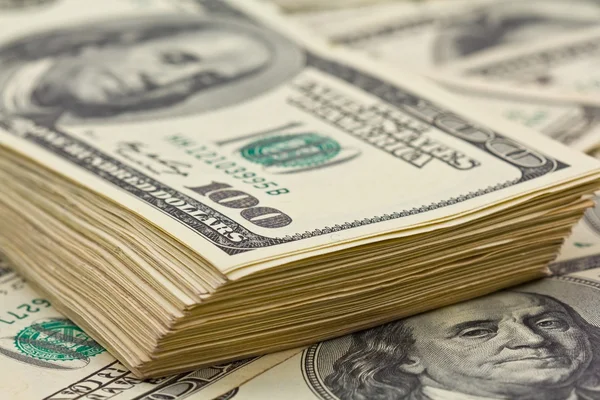 Closeup pack of dollars — Stock Photo, Image