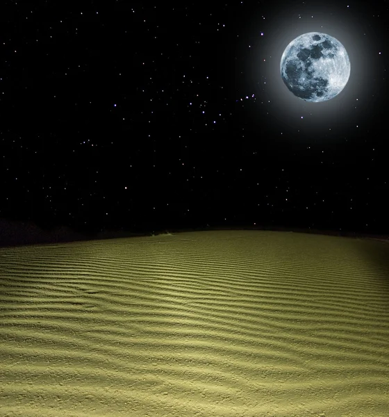 Areia desrt à noite — Fotografia de Stock