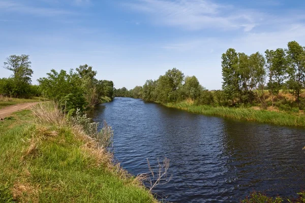 Blue river in a steppe — Stock Photo, Image