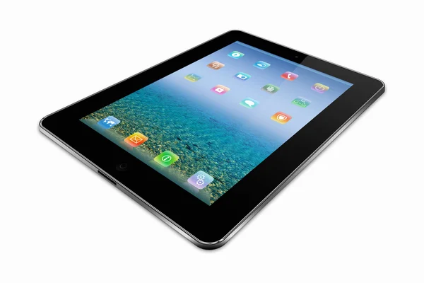 Stylized lying tablet pc on a white background — Stock Photo, Image