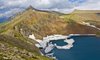 Mountain lake panorama caucasus russia