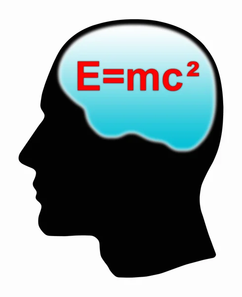 Human head silhouette with mathematical formula — Stock Photo, Image