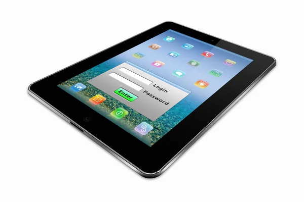 Komputer typu tablet stylizowane na białym tle — Zdjęcie stockowe