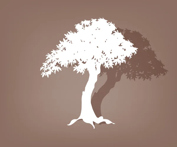 Το περίγραμμα της ένα παλιό δέντρο — Διανυσματικό Αρχείο