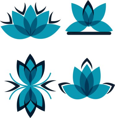 Four symbols from the blue petals clipart