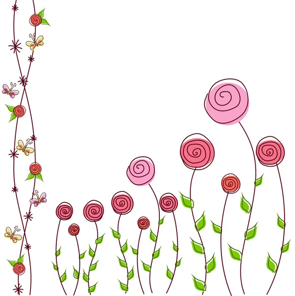 Fond floral de roses — Image vectorielle
