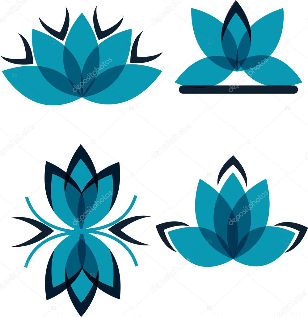Four symbols from the blue petals