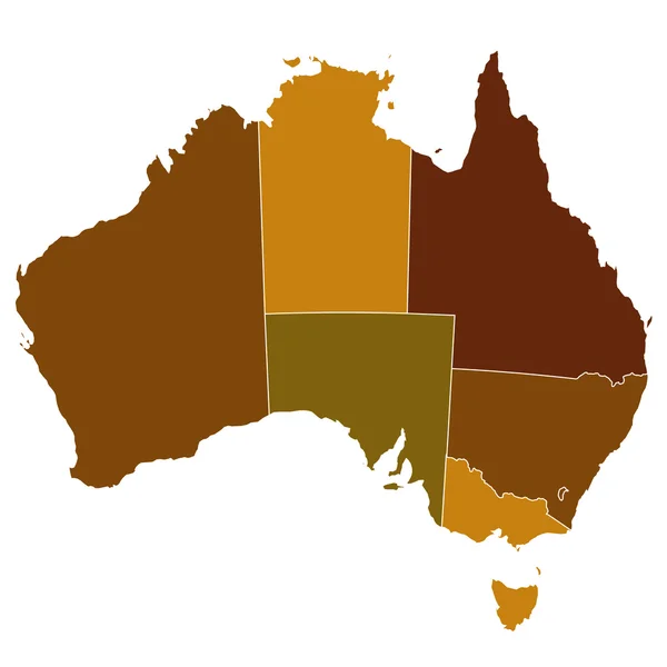 澳大利亚地图 — 图库矢量图片