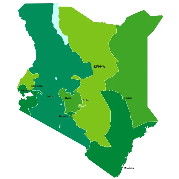Mapa do Quénia — Vetor de Stock