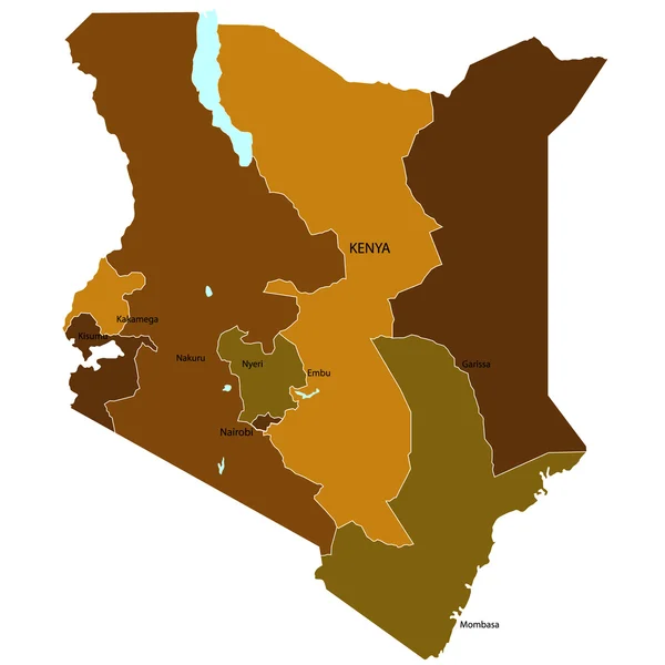 Mapa do Quénia — Vetor de Stock