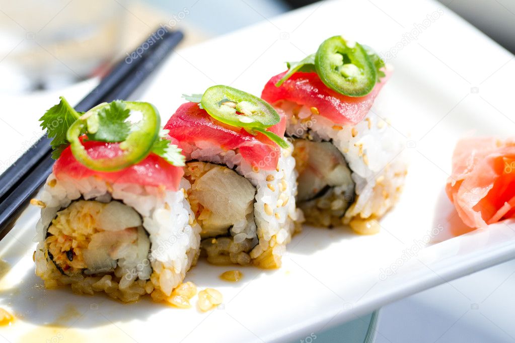 Sushi Tuna Fish Yellowtail Roll Tow Trailer Hitch Cover Plug Insert 