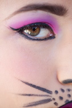Eye closeup with Cat Makeup clipart