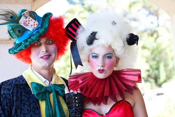 Paar als clowns — Stockfoto
