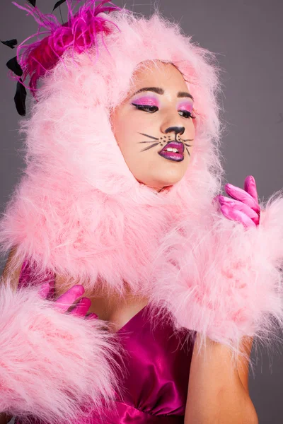 Sexig kvinna i katt kostym — Stockfoto