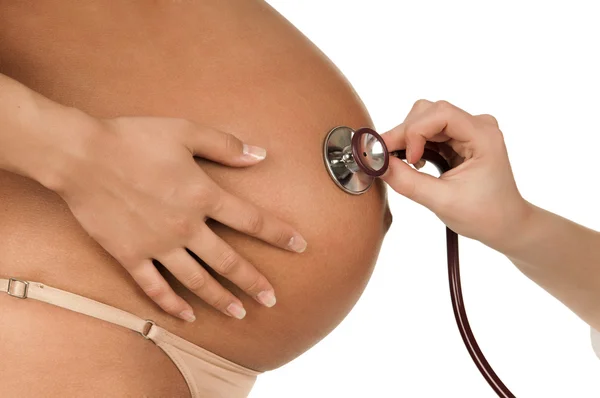 Stor mage gravid flicka — Stockfoto