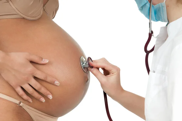 Великий шлунок вагітна дівчина — стокове фото