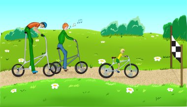 Funny cycling. clipart