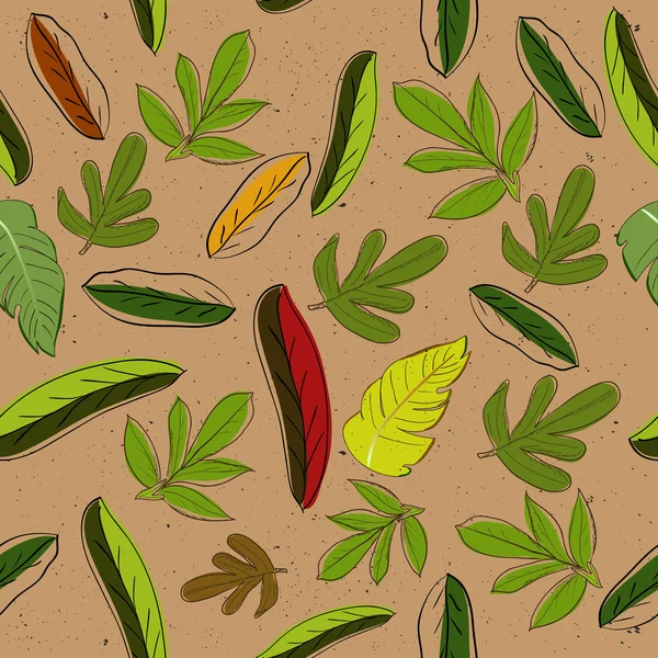 用树叶的无缝纹理 — 图库矢量图片