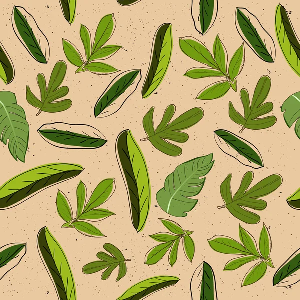 Nahtlose Textur mit Blättern — Stockvektor