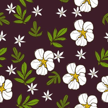 Seamless texture with white flower clipart