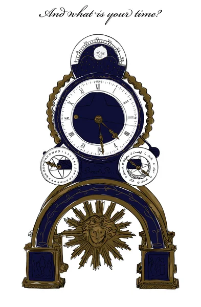 Старые часы . — стоковый вектор
