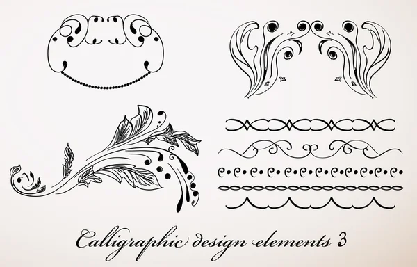 Éléments de design calligraphique vintage 3 . — Image vectorielle