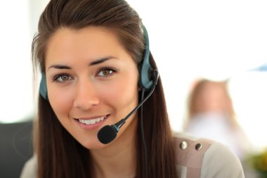 Female customer support operator clipart