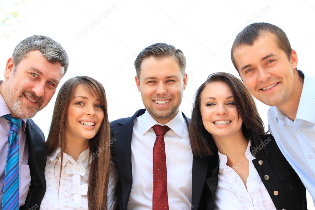 Group of business laughing