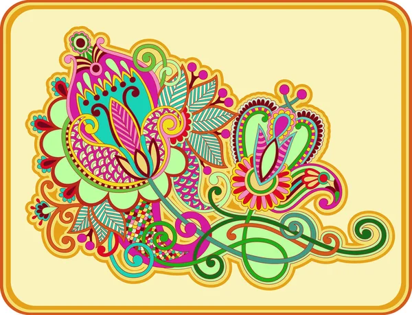 Оригінальний малюнок ручної лінії мистецтва орнаментальний квітковий дизайн — стоковий вектор