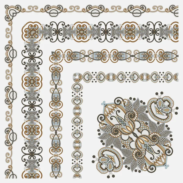 Diseño de marco vintage floral. Conjunto de vectores — Vector de stock